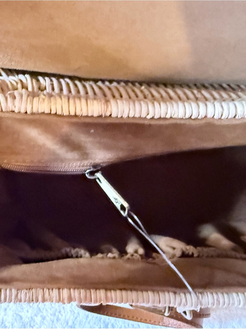 Patricia Nash Brown Leather & Natural Wicker Top-Handle Satchel - Picture 8 of 11
